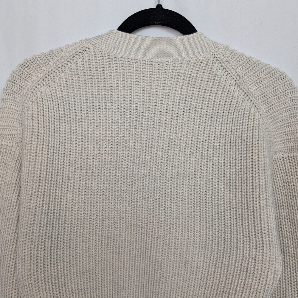 Babaton Cream Ribbed V-Neck Button Cardigan - Picture 7 of 13